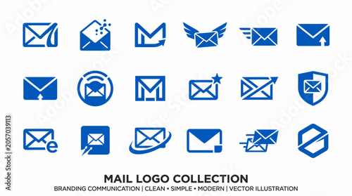 Fotografie Collection of mail and email logos.