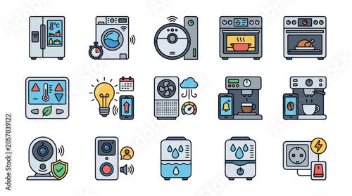 Tableau sur toile Collection of technology and device icons.