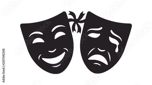 Artistic comedy and tragedy drama masks for theater.