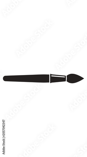 Artist paint brush silhouette horizontal.