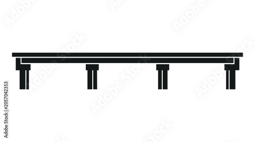 A simple bridge silhouette with pillars on dark background.