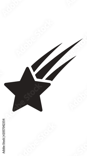 A shooting star with trails streaks across the darkness.