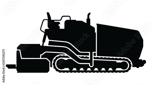 Asphalt paver machine icon for road construction projects.