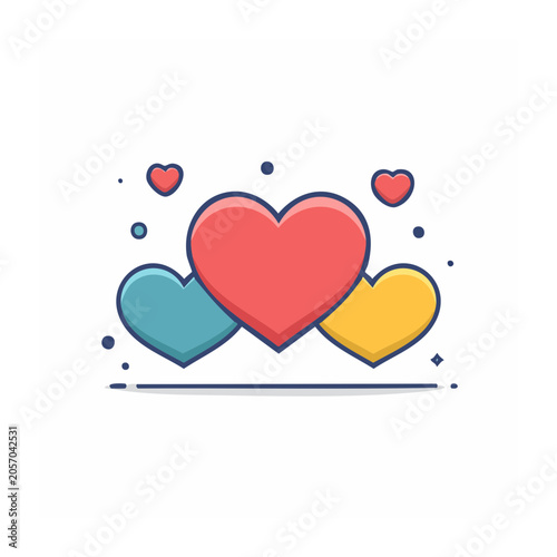 Flat design heart with ribbon and knot