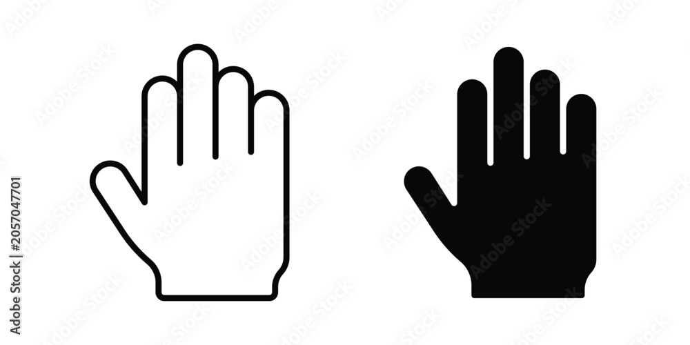 Obraz premium Hand icon fill and line concepts