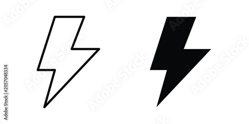 Foto Lightning bolt icon fill and line concepts