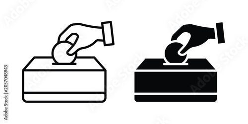 Cuadro en lienzo Money donation icon fill and line concepts