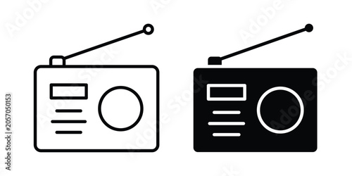 Fotografía Radio icon fill and line concepts