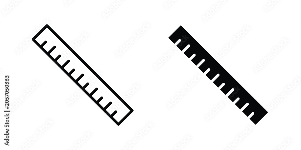 Fototapeta premium Ruler icon fill and line concepts