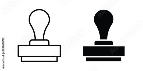 Foto Stamp icon fill and line concepts