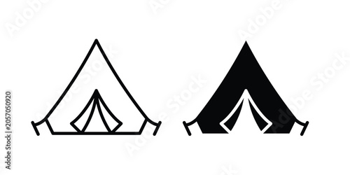 Foto Tent icon fill and line concepts