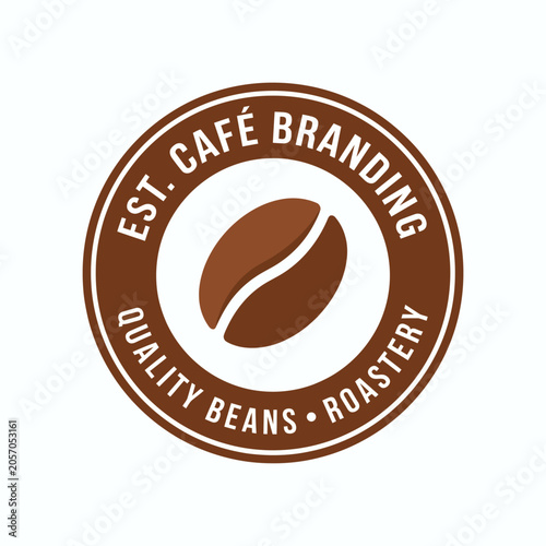 Schilderij op canvas Vintage style circular coffee roasters badge featuring a coffee bean illustratio