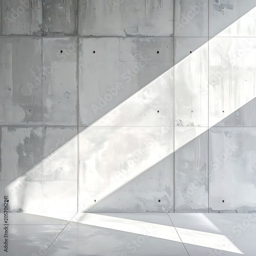 A gray concrete wall with a diagonal beam of light (1)