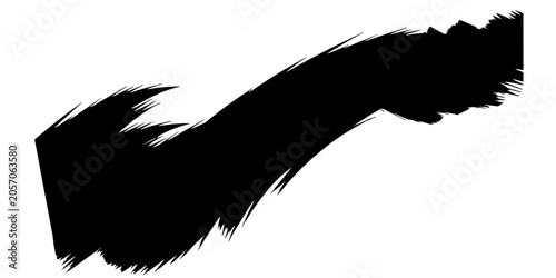 Bild auf Leinwand Abstract black brush stroke with jagged edges moving from left to right, conveying dynamism and a sense of raw energy