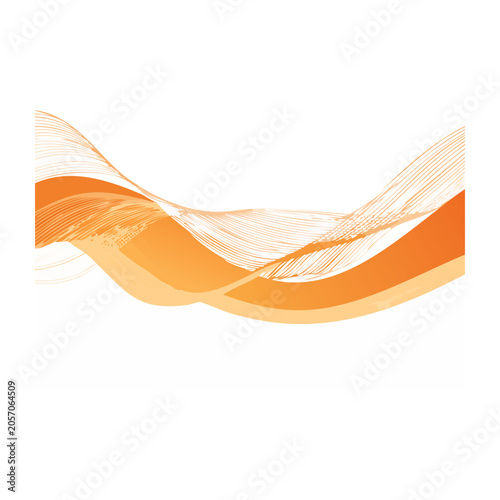 Orange paper boat on white background