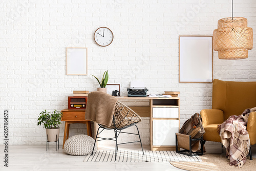 Cozy home office interior w...