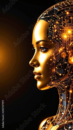 a woman ' s head with a circuit in the middle