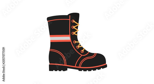 Konstfotografi Black boot with red and yellow.