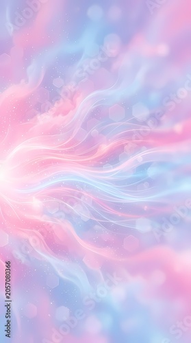 Dreamy Pastel Nebula, Soft Light Waves, Cosmic Swirls, Bokeh Background