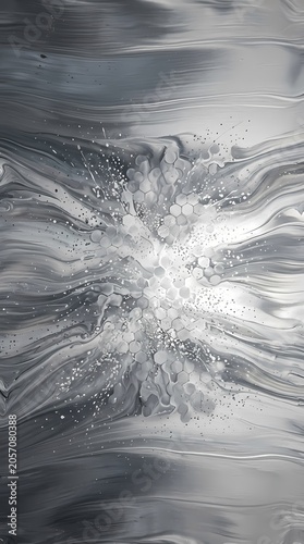 Abstract Gray Swirls Explosion