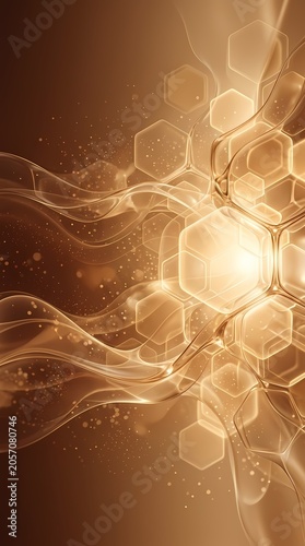 Golden Honeycomb Network with Flowing Waves and Particles