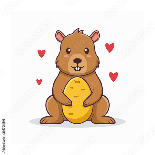 Cute cartoon teddy bear with heart