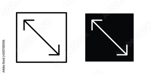Photos Expand icon line and fill concepts