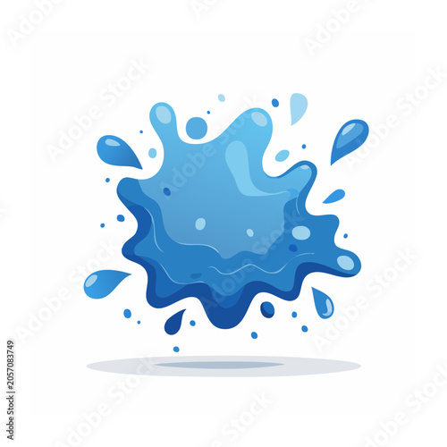 Blue water droplet splash vector