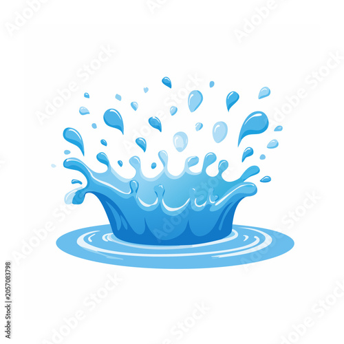Blue water splash vector graphic