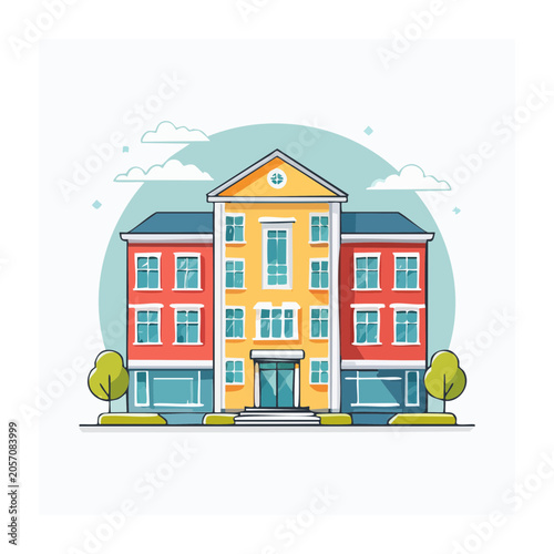 Flat design house illustration isolated