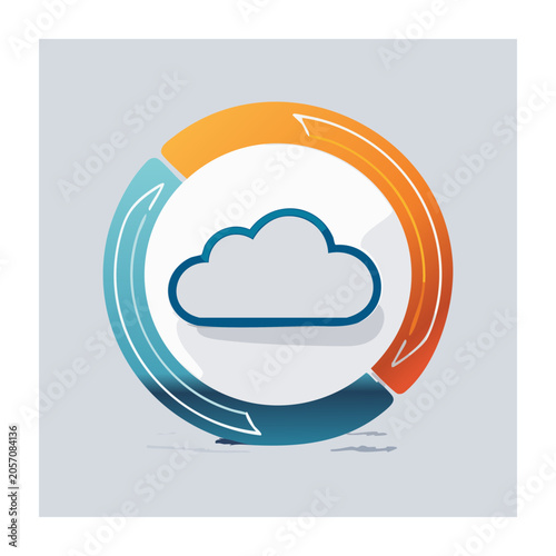 Flat design recycling symbol icon
