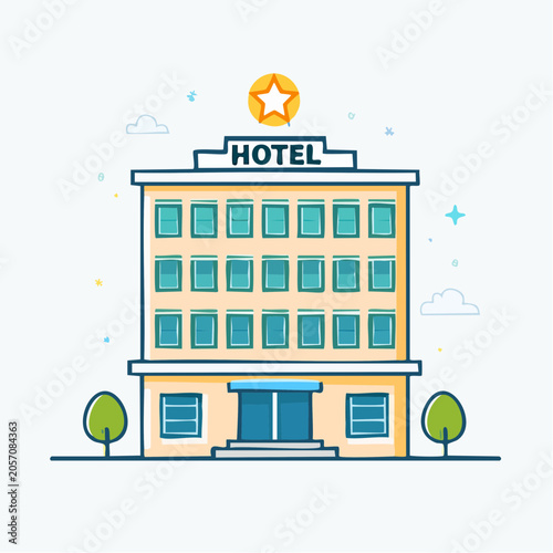Stylized Hotel Building Illustration
