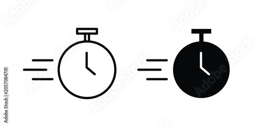 Fotografía quick response icon line and fill concepts