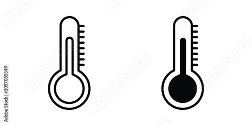 Schilderij op canvas Temperature icon line and fill concepts