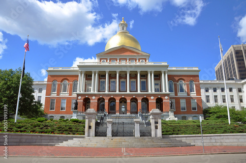 Foto Massachusetts State House at Beacon Hill in city of Boston, Massachusetts MA, USA