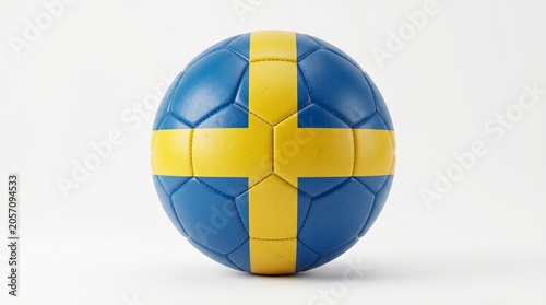 Soccer ball with the flag of sweden isolated on white background