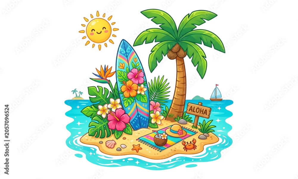 Obraz premium tropical island with palm trees