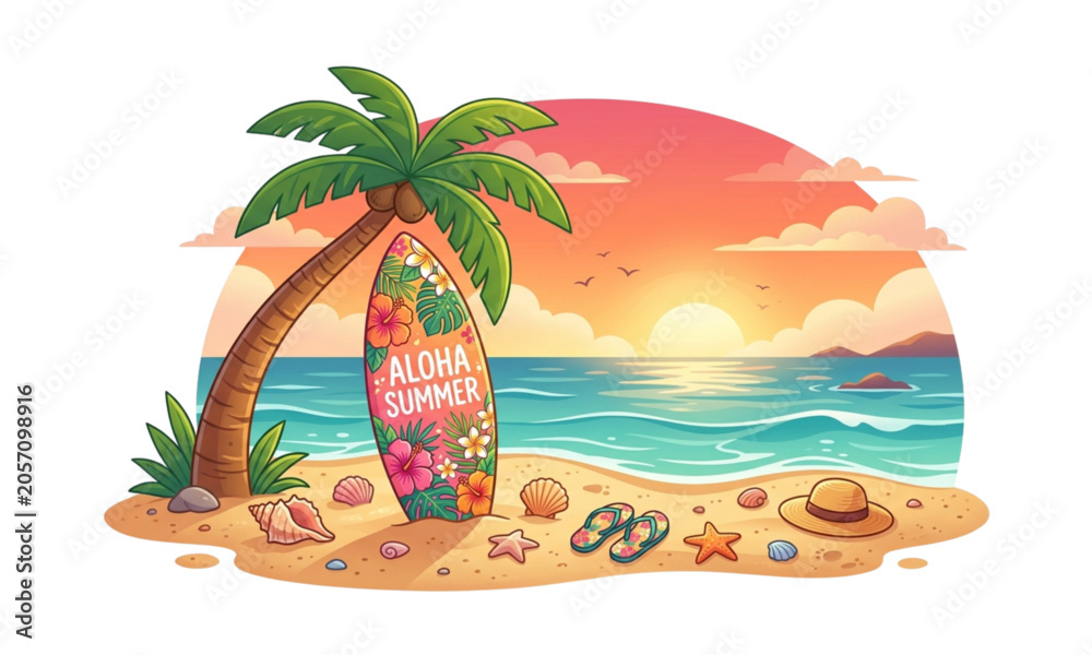 Obraz premium tropical island with palm trees