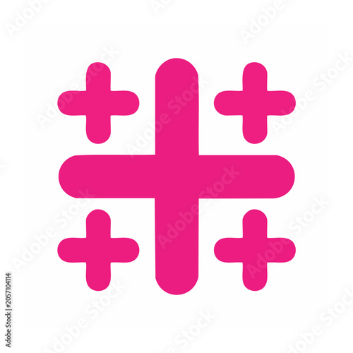 Purple plus sign icon on transparent background