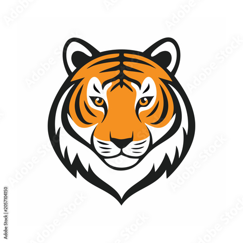 Stylized tiger head vector illustration