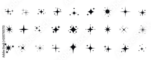 Sparkle icon. Star icon set. Twinkling stars. Sparkles, shining burst. sparkle star set. sparkle icons collection 
