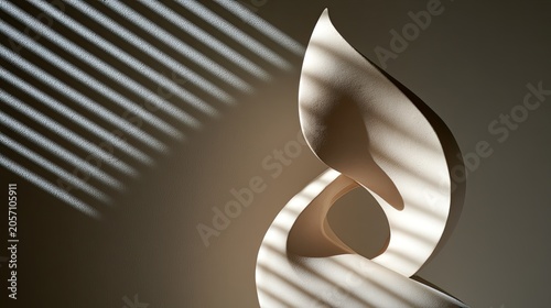 Sculptural form with dramatic light and shadow play