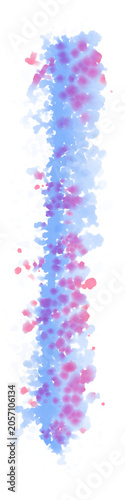 abstract watercolor background blue, purple and red splotchy stripe isolated 