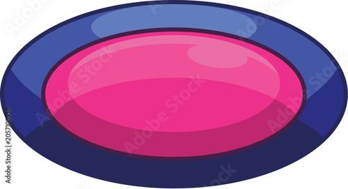 Pink and Purple Cartoon Glossy Button