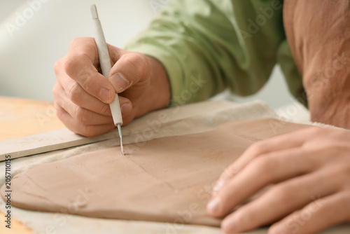 Konstfotografi Ceramic art creation process, hand crafting clay pottery, artistic hobby and cre