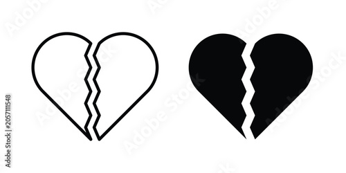 Tablou pe pânză Broken heart icon