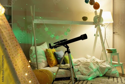 Childs bedroom with telesco...