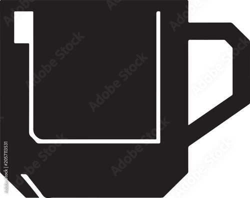 Black Mug Icon, Coffee Cup Symbol, Vector Graphic