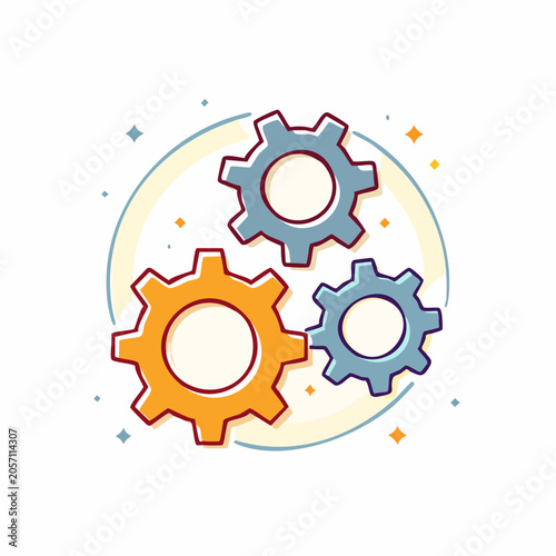 Interlocking Gears Illustration
