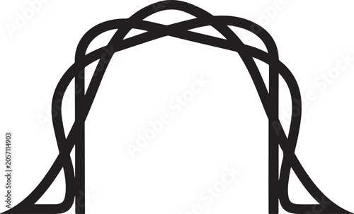 Black, twisted, knot arch, vector, graphic
